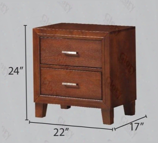 G1200n 26" Nightstand With Tapered Leg Dovetailed Drawers Decorative Hardware In