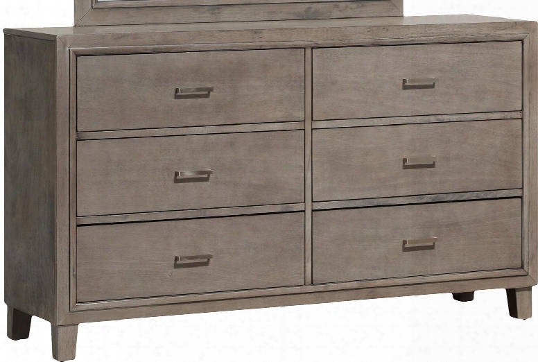 G1205-d 58" Dresser With Dovetailed Drawer Distressed Detailing Decorative Hardware And Tapered Legs In