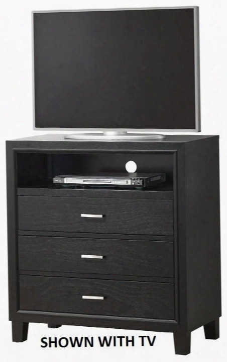 G1250tv 36" Media Chest With Dovetailed Drawers Decorative Hardware And Tapered Legs In