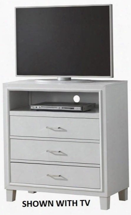 G1275tv 36" Media Chest With 3 Dovetailed Drawers Tapered Legs Decorative Hardware In