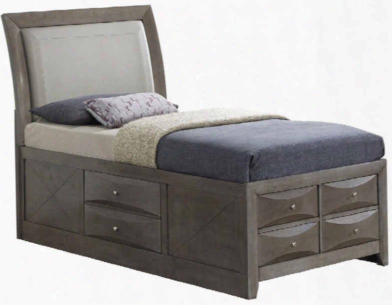 G1505itsb4 Twin Size Bed With Dovetailed Drawers Beveled Edge Wood Veneers And Sim Ple Pulls In