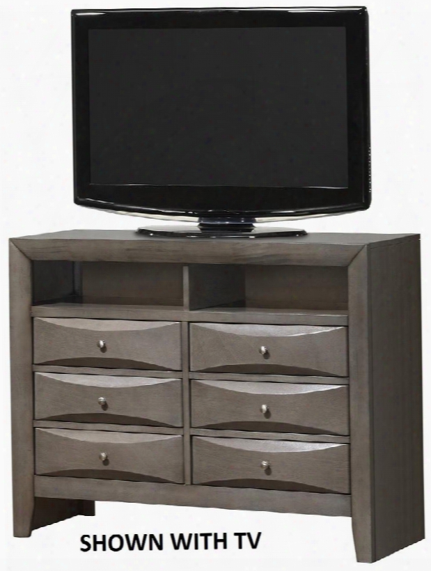 G1505tv2 47" Media Chest With Dovetailed Drawer Beveled Edge And Simple Pulls In