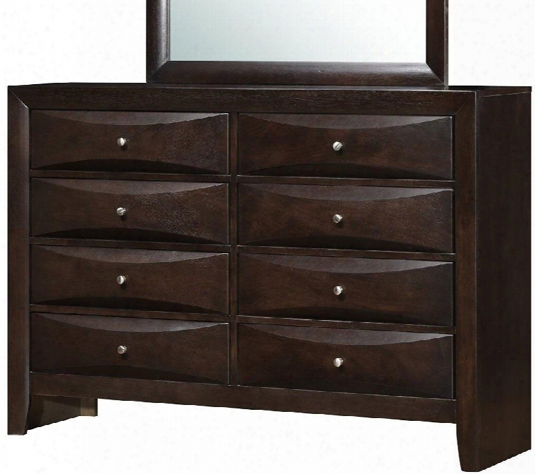 G1525d 59" Dresser With Dovetailed Drawers Wood Veneers Beveled Edge And Simple Pulls In