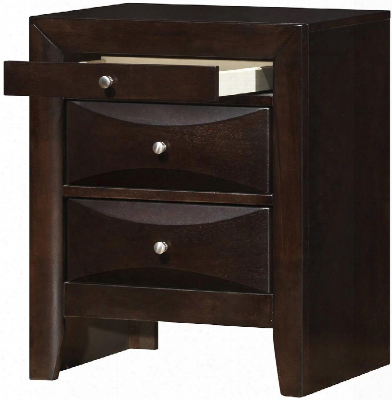 G1525n 28&quof; Nightstand With Dovetailed Drawer Wood Veneers Simple Pulls In