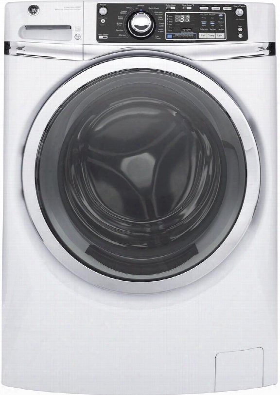 Gfw480sskww 28" Front Load Washer With 4.9 Cu. Ft. Capacity Steam Cycle Time Saver And Led Light In