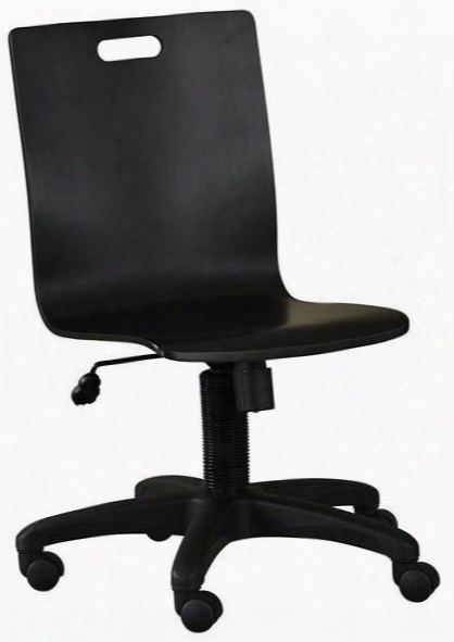 Graphite 8942452 27.5" Chair With Adjustable Height Swivel Base Wheeled Feet Ash Veneers And Hardwood Solids Material In Black