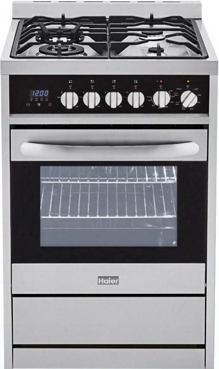 Hcr2250ags 24" Freestanding Gas Range With 4 Sealed Burners. 2 Cu. Ft. Oven Capacity Convection Oven Halogen Lighting And Heavy Duty Cast Iron Grates In