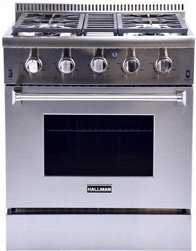 Hgr3001lp 30" 4.2 Cu. Ft. Professional Convection Gas Range With 4 Sealed Burners Up To 54 000 Total Btus And Dishwasher Safe Grates In Stainless Steel