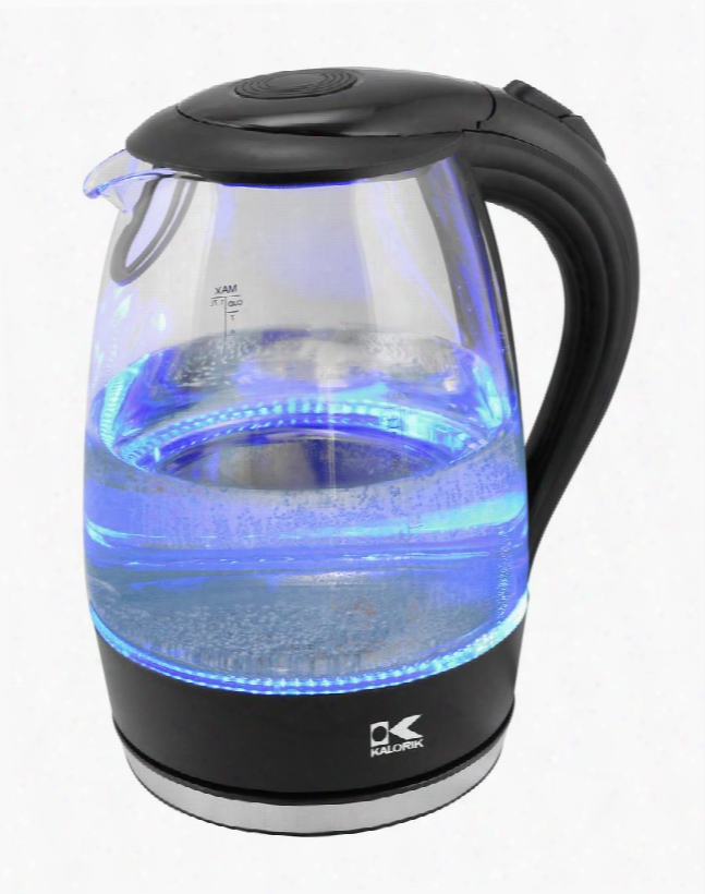 Jk 42458 Bk Glass Water Kettle With Blue Led