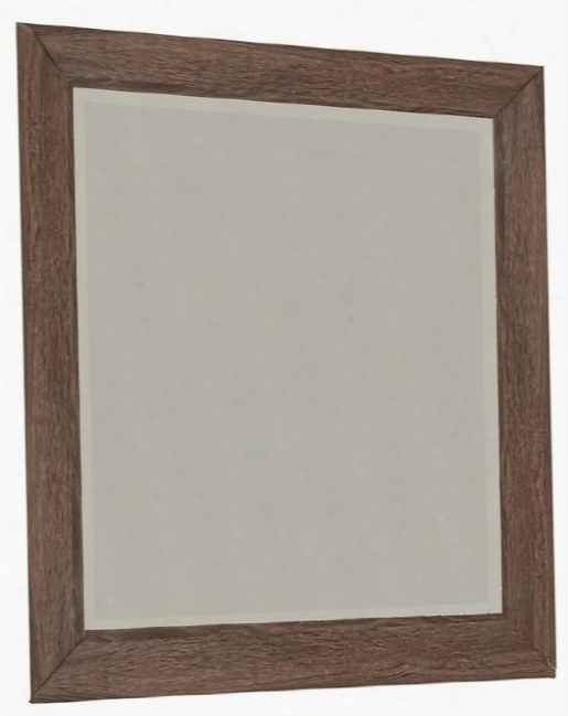 Kauffman 204194 41" X 39" Mirror With Rustic Frame Beveled Edge Picture Framed Case Fronts And Natural Oak Wood Grain In Washed Taupe