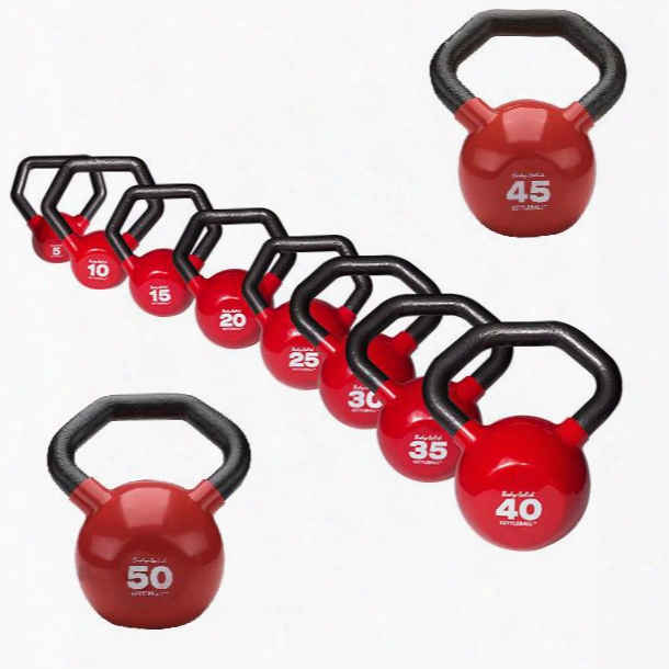 Kbls275 Cast Iron Kettleball With Angled Handle And Vinyl Coating Set (includes 5 Lbs. 10 Lbs. 15 Lbs. 20 Lbs. 25 Lbs. 30 Lbs. 35 Lbs. 40 Lbs. 45 Lbs.