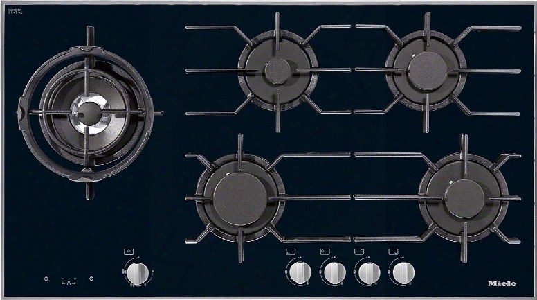 Km3054lp 36" Gas Cooktop With 5 Sealed Burners Gasstop And Restwrt Safety Dishwasher Safe Grates Electronic Ignition And Black Glass With Stainless Steel