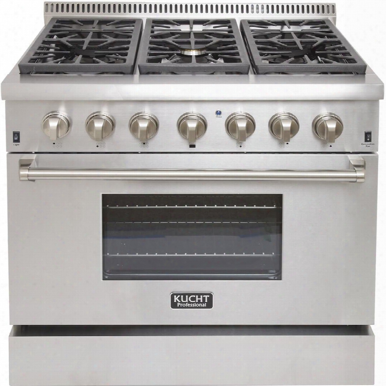Krd366flp 36" Professional Liquid Propane Dual Fuel  Range With 6 Sealed Burners 5.2 Cu. Ft. Oven Capacity 4" Stainless Steel Backsplash Convection And 2
