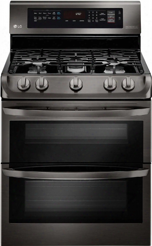 Ldg4315bd 30" Freestanding Double Gs Range With 6.9 Cu. Ft. Oven Capacity 5 Sealed Burners Probake Convection And Easyclean: Black Stainless