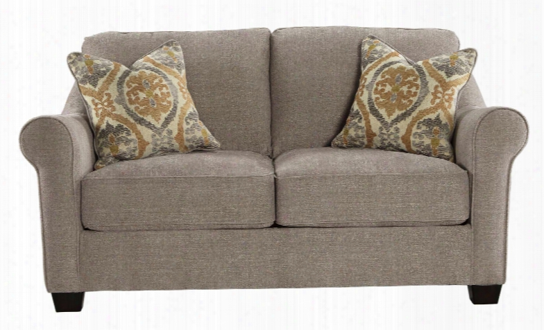 Leola 5360135 69" Fabric Loveseat With Rolled Arms Pillows Included And Reversible Ultraplush Cushions In