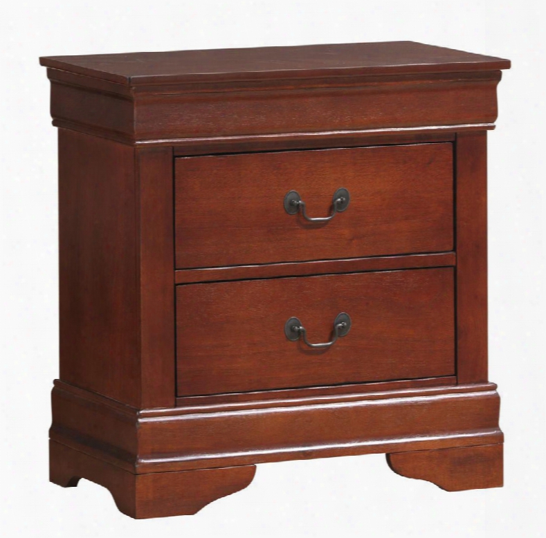 Louis Philippe 200432r 25.25" 2-drawer Nightstand With Antique Assurance Metal Handles Dovetailed Drawers And Kenlin Drawer Glides In Cherry