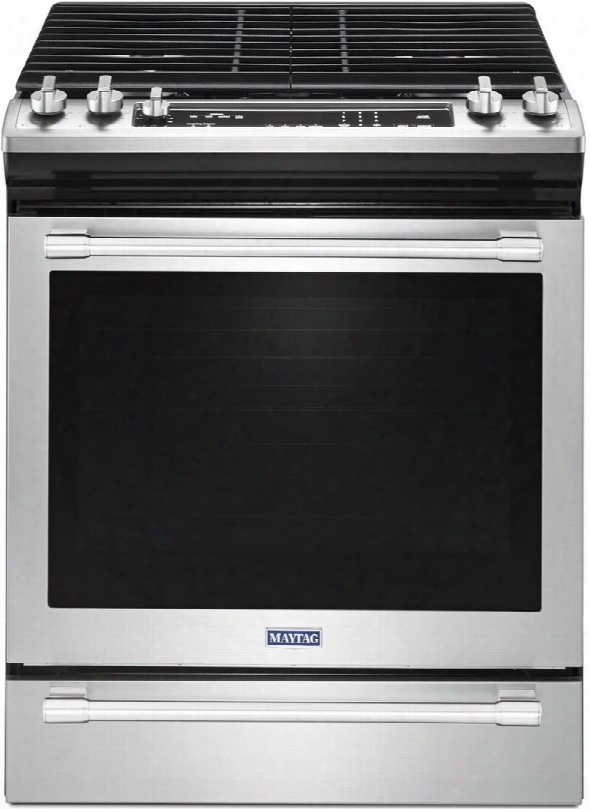 Mgs8800fz 30" Slide-in Gas Range With 5.8 Cu. Ft. Capacity True Convection Power Preheat 5 Sealed Burners Self Clean And Warming