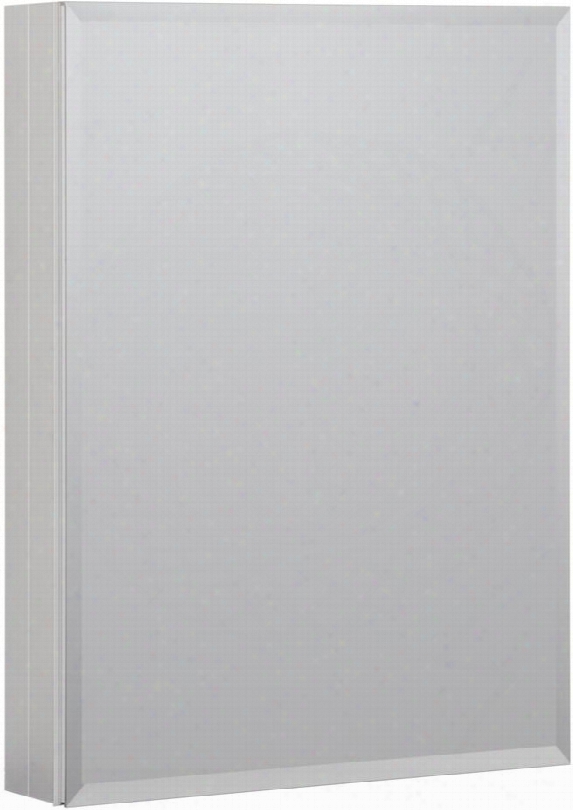 Mmc1930-sa 19" X 30" Aluminum Medicine Cabinet With Beveled Mirror 1 Slow Close Door 3 Interior Adjustable Glass Shelves And Midrored Interior In Satin