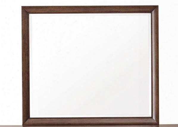 Modern Harmony 40311 0 45" X 39" Mirror With Beveled Edge Wooden Supports Flat Cut Walnut Veneers And Selected Solids In Brown