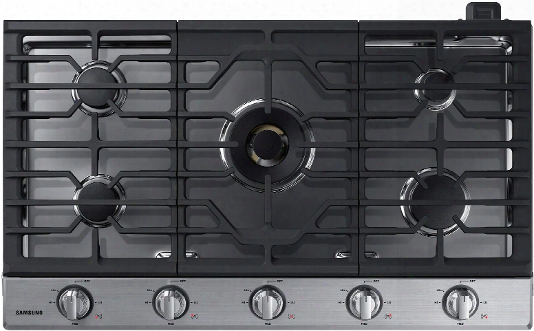 Na36k7750ts 36" Gas Cooktop With 5 Sealed Burners A Dual Ring Brass Burner Illuminated Knobs Griddle Wok Ring And Wifi In Stainless