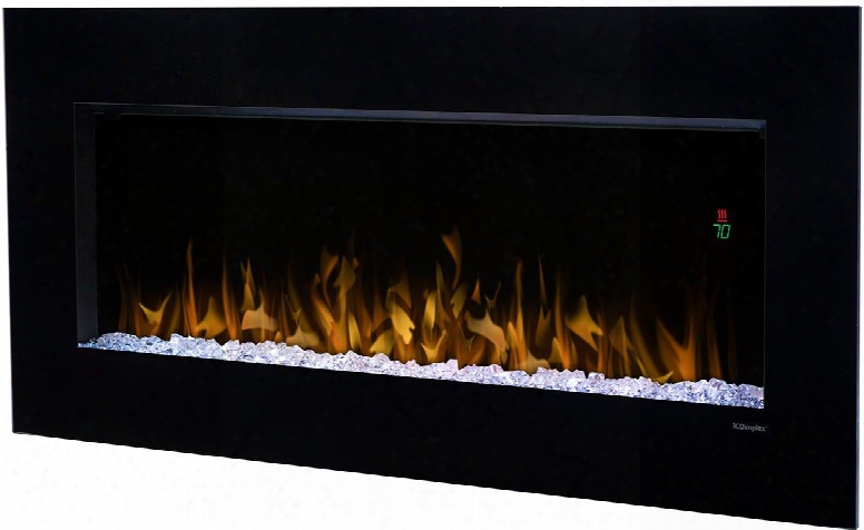 Nicole Series Dwf3651b 43" Glass Front Wall-mounted Electric Fireplace With Color Rich Led Flame Sparkling Ember Bed Supplemental Heat And Multi-function