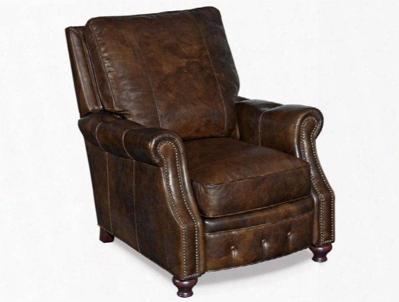 Old Saddle Series Rc150-088 42" Traditional-style Living Room C Ocoa Recliner Chair With Turned Legs Rolled Arms And Leather Upholstery In Dark