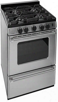 P24s3102ps 24" Pro Series Sealed Burner Gas Range With 4 Sealed Burner Continuous Cast Iron Grates Electronic Ignition Fully Insulated Oven And Two