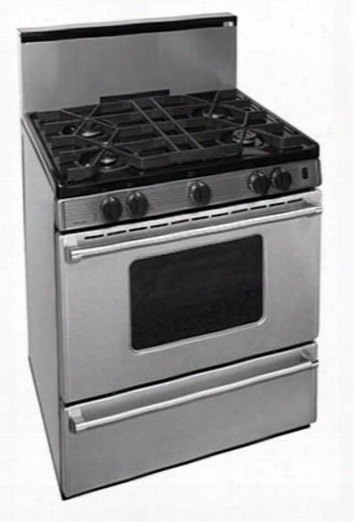 P30b3202ps 30" Pro Sdries Gas Range With 4 Sealed Top Burners Separate Broiler Compartment 17 000 Btu Oven Burner And Battery Spark Ignition In Stainless