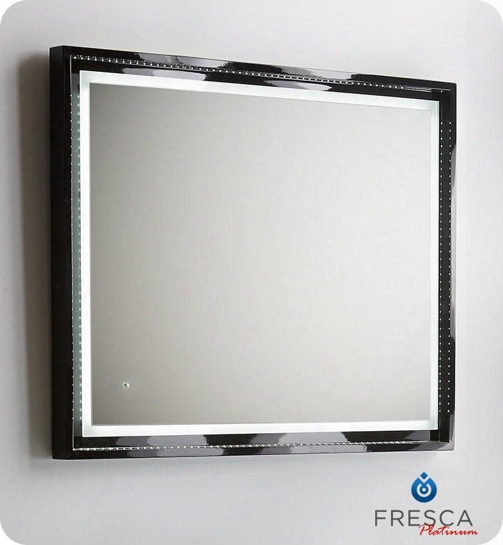 Platinum Wave Fpmr7640bl 40" Bathroom Mirror With Led Lighting Touch Switch And Fog-free System In Glossy
