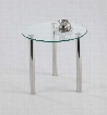 3219-LT Three-Leg Clear Glass Lamp Table Top with Stainless Steel