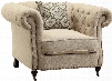 Trivellato 505823 46" Chair with Button Tufted Back Large Rolled Arms Nailheads Pillow Included Turned Front Legs Reversible Seat Cushion and Fabric
