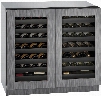 U3036WCWCINT00B 36" Modular 3000 Series Double Door Wine Captain With 62 Wine Bottle Capacity 14 Full Extension Wine Racks Independently Controlled Dual