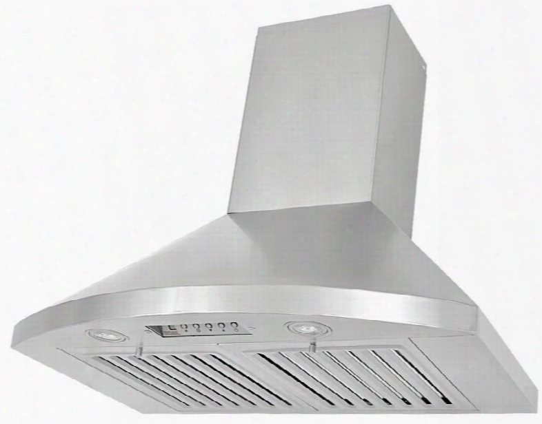 Ra9236sqb-dc46-1 36" Wall Mount Range Hood With 750 Cfm Internal Blower 6 Speeds Electronic Button Control Led Lights Eco Mode Quietmode And Time Delay