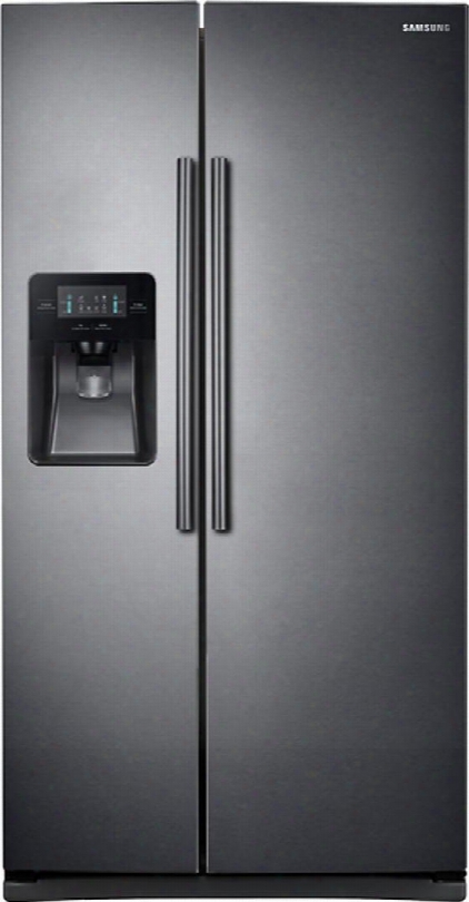 Rs25j500dsg 36" Side-by-side Refrigerator With 24.52 Cu. Ft. Total Capacity External Ice And Water Dispenser And Led Lightign: Black Stainless