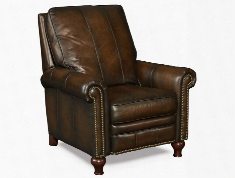 Sarzana Series Rc123-085 40" Traditional-style Living Room Fortress Gs Manual Recliner With Turned Legs Rolled Arms And Leather Upholstery In Medium