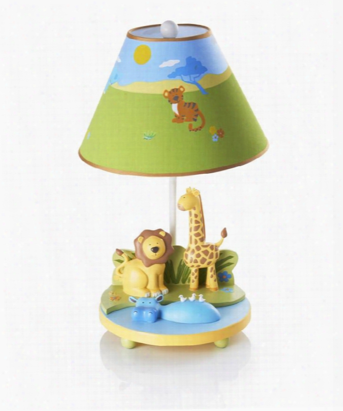 Savana Smiles G86807 19" Table Lamp With On And Off Switch Hand Painted And Animal Themed In Multi