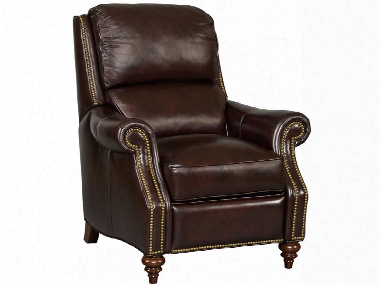 Savoy Series Rc192-089 42" Traditional-style Living Room Genevois Gs Recliner With Split Back Cushion Rolled Arms And Leather Upholstery In Dark