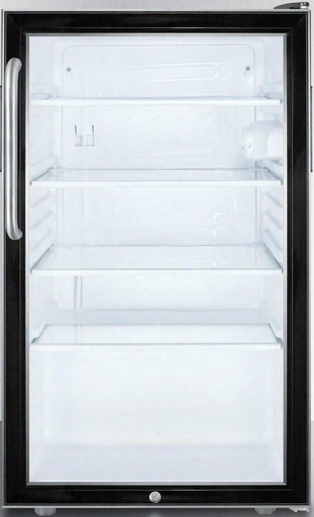 Scr500bl7tb 20" Commercially Approved Compact Refrigerator With 4.1 Cu. Ft. Capacity Factory Installed Lock Hospital Grade Cord Automatic Defrost And Glass