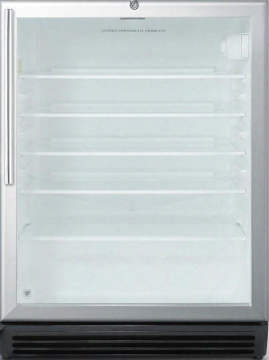 Scr600blhvada 24" Ada Compliant Commercial Compact Refrigerator With 5.5 Cu. Ft. Capaity Factory Installed Lock Automatic Defrost Adjustable Glass Shelves