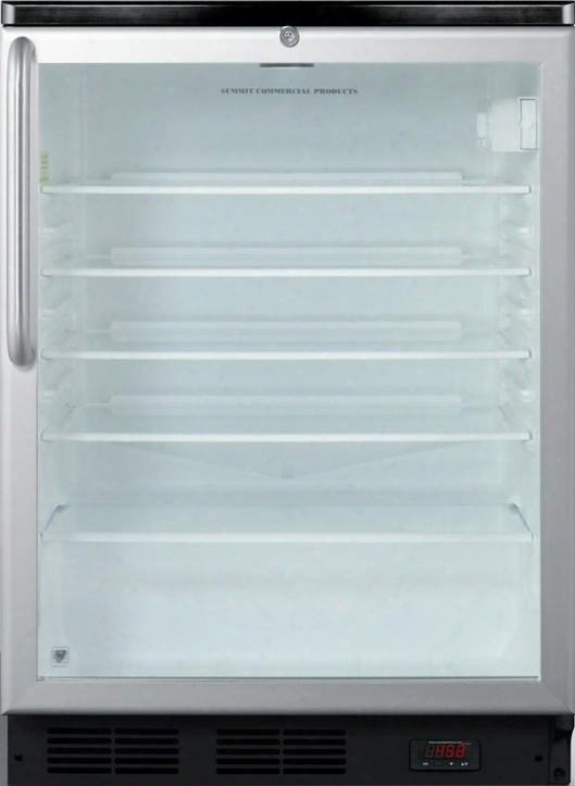 Scr600blpubbitb 24" Commercial Display Beverage Center With 5.5 Cu. Ft. Capacity Factory Installed Lock Automatic Defrost Adjustable Glass Shelves And