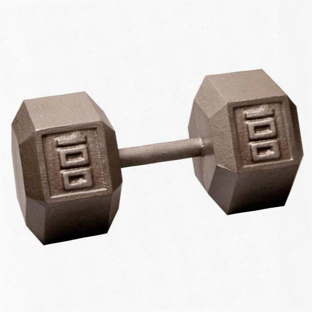 Sdx100 100-pound Cast Iron Hex Dumbbell With Knurled Steel