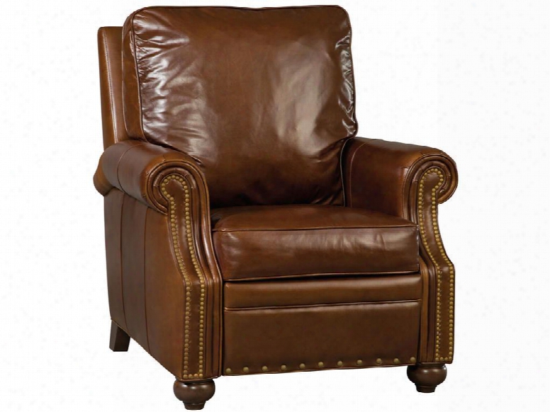 Sonata Series Rc138-087 39" Traditional-style Living Room Largo Recliner With Rolled Arms Bun Feet And Leather Upholstery In Medium