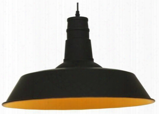 Stafford Collection Ls-c168-blk 18" Pendant Lamp With Round Shade Round Ceiling Plate Led Light Compatible And Aluminum Construction In Black