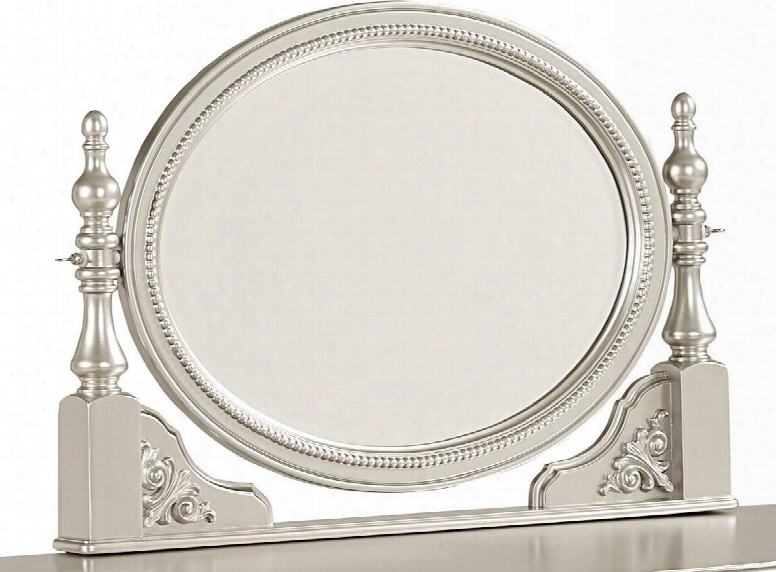 Sterling 8471432 32" X 23" Vanity Mirror With Beveled Edge Oval Shape Selected Veneers And Hardwood Solids Construction In Silver