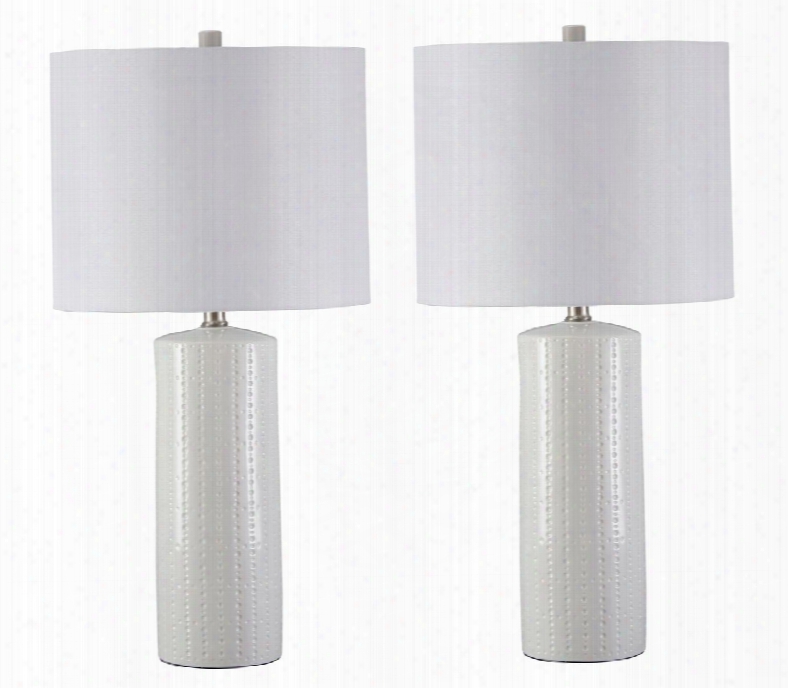 Steuben L177904 Set Of 2 25" Tall Ceramic Table Lamps In