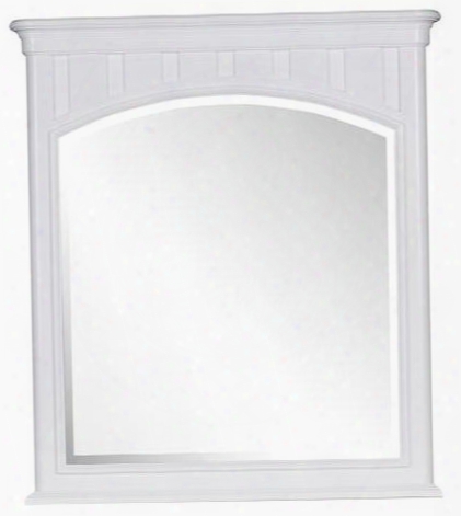 Summertime 8466430 38" X 42" Landscape Mirror With Arched Top Beveled Edge English Dovetail Joinery Selected Veneers And Hardwood Solids In White