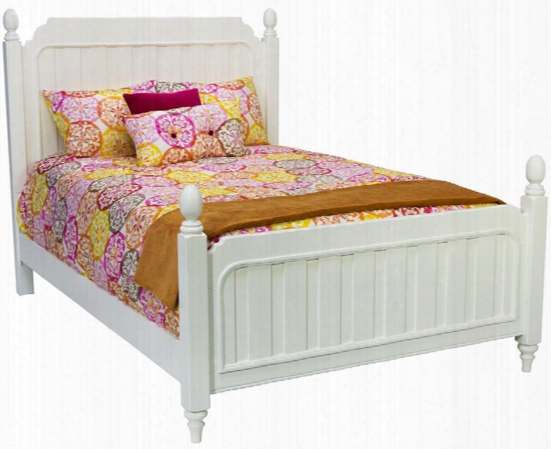 Summsrtime 84666323301 Full Size Poster Bed With Finials Side Posts High/low Rail Locking Positions Paneled Back Selected Veneers And Hardwood Solids