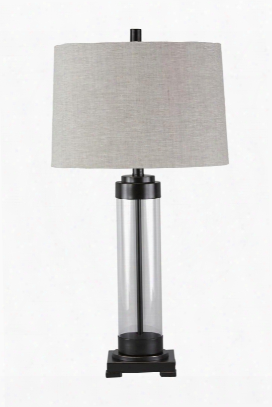 Talar L430164 31" Glass Table Lamp With Metal Base 3-way Switch And Contemporary Style In Clear And