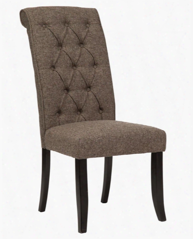 Tripton D530-02 20" Dining Upholstered Side Chair With Button Tufting Rolled Back Design And Fabric Upholstery In