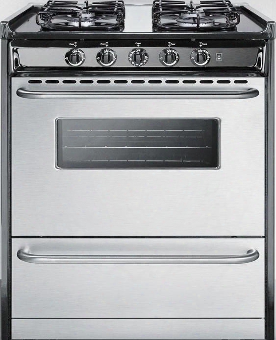 Ttm21027brsw 30" Freestanding Gas Range With 4 Sealed Burners 3.7 Cu. Ft. Oven Capacity Electronic Ignition Broiler Compartment And 2 Oven Racks In